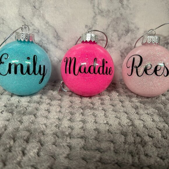 Personalized Handmade Glitter Ornament - Picture 1 of 2